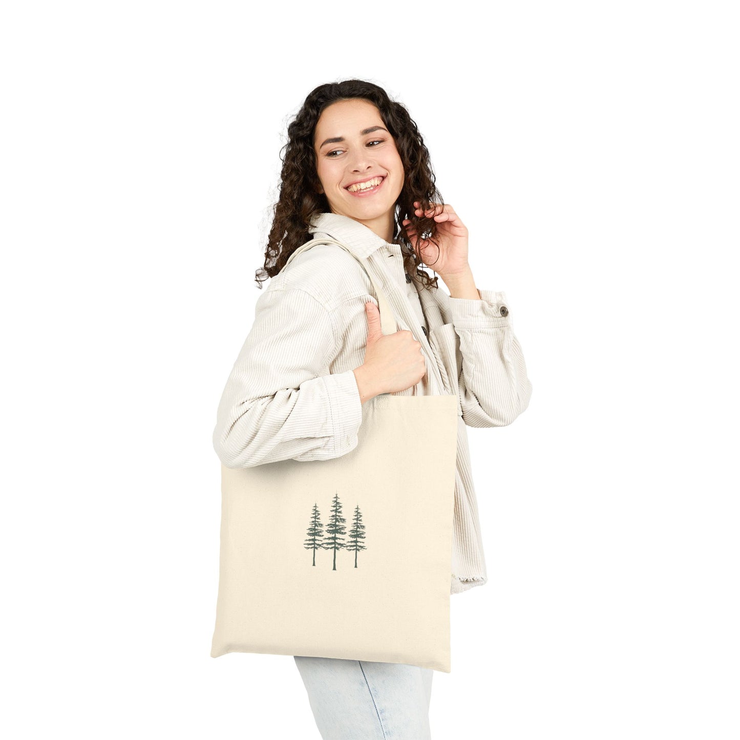 Eco-Friendly Cotton Canvas Tote Bag with Tree Design