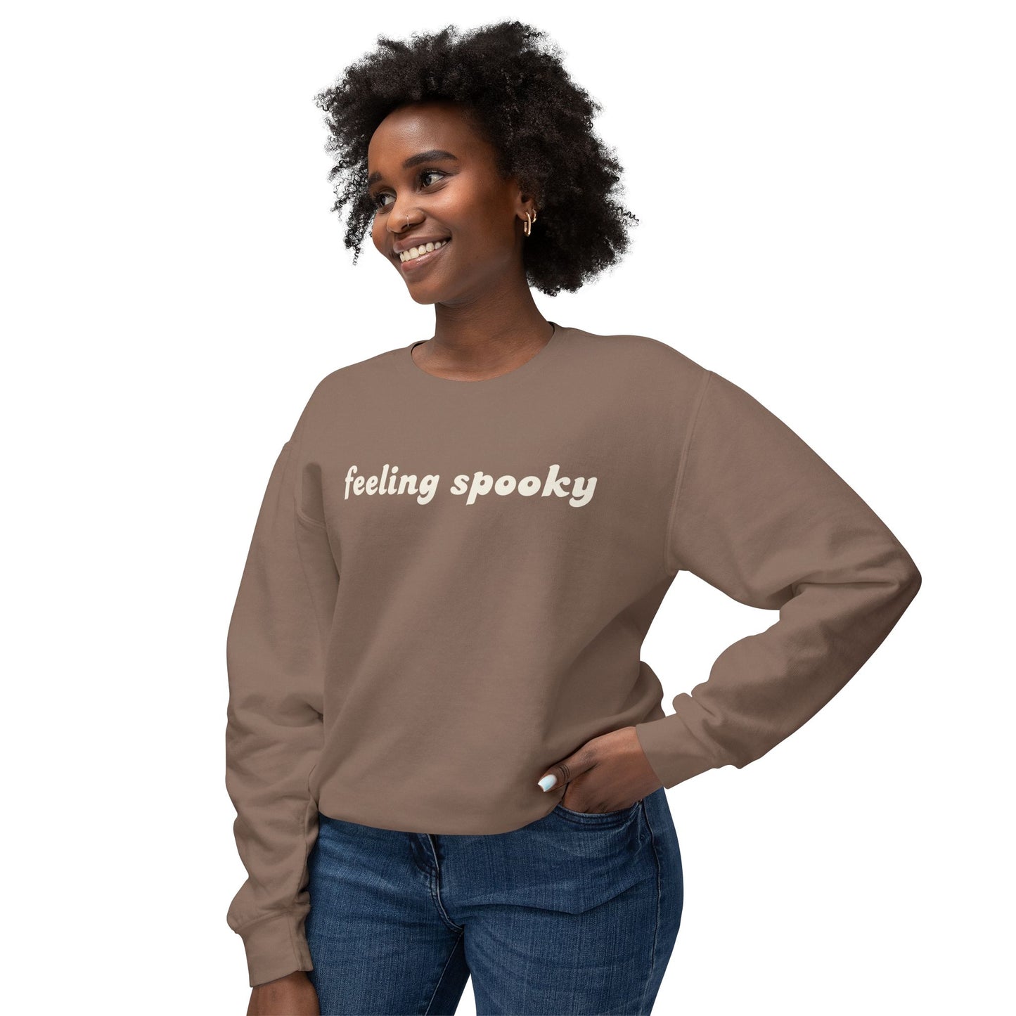 Feeling Spooky Lightweight Sweatshirt, Cozy Fall Sweatshirt, Halloween Apparel, Casual Sweat Top, Perfect for [...]