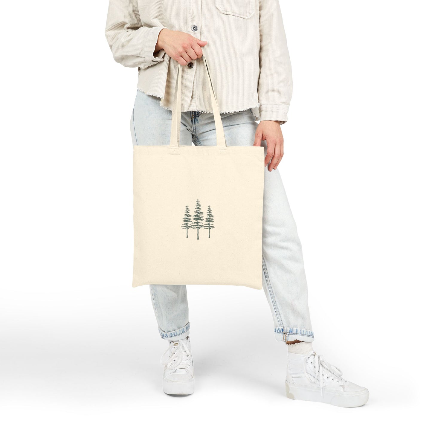 Eco-Friendly Cotton Canvas Tote Bag with Tree Design