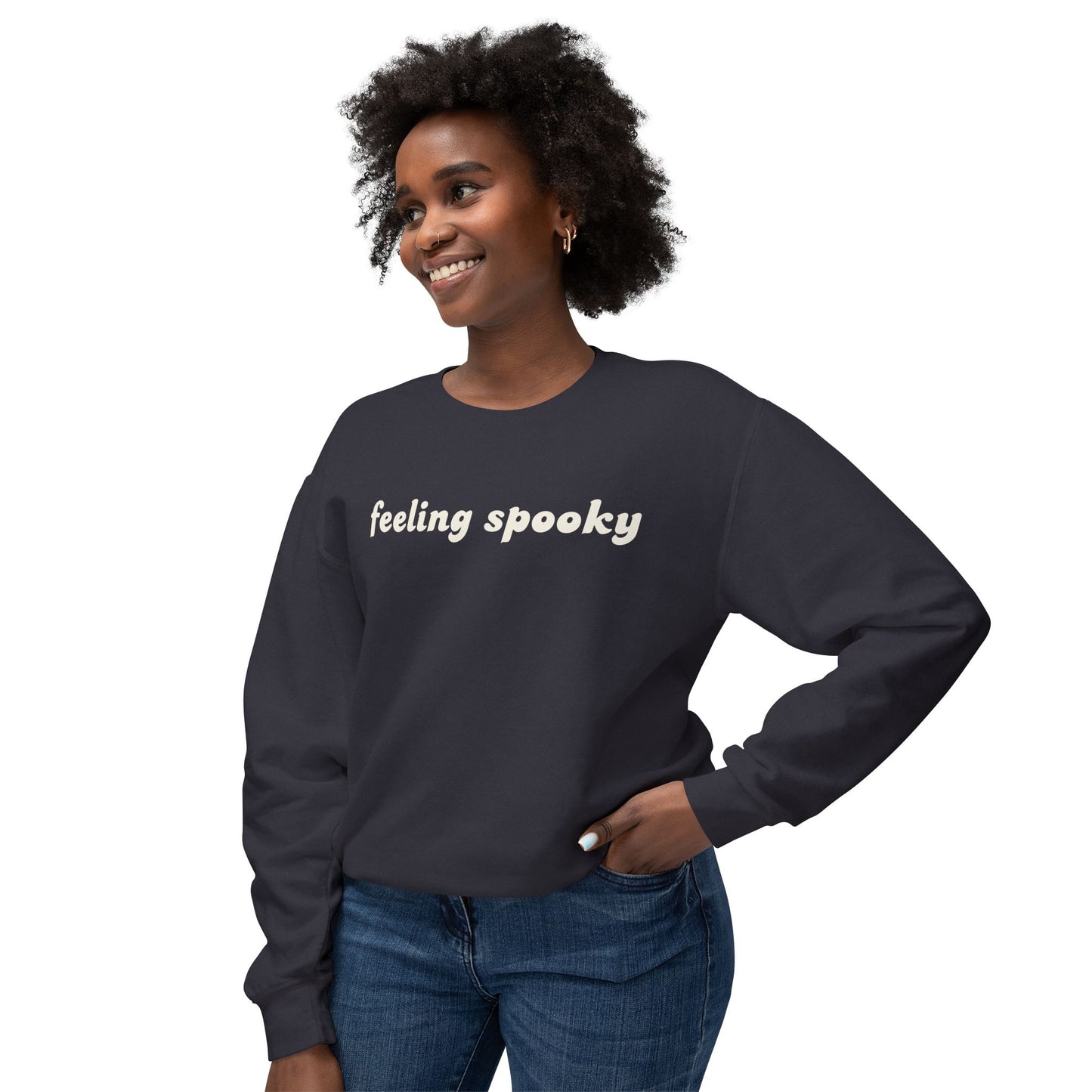 Feeling Spooky Lightweight Sweatshirt, Cozy Fall Sweatshirt, Halloween Apparel, Casual Sweat Top, Perfect for [...]